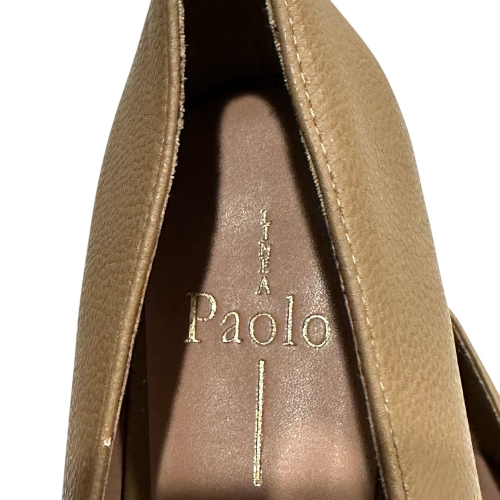 Linea Paolo Mabel Pointed Toe Brown & Gold Loafers Slip-On Design Sz8.5M - Picture 6 of 8